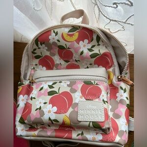 NWT Disney Minnie Mouse Bioworld Peach and Flowers Spring Backpack